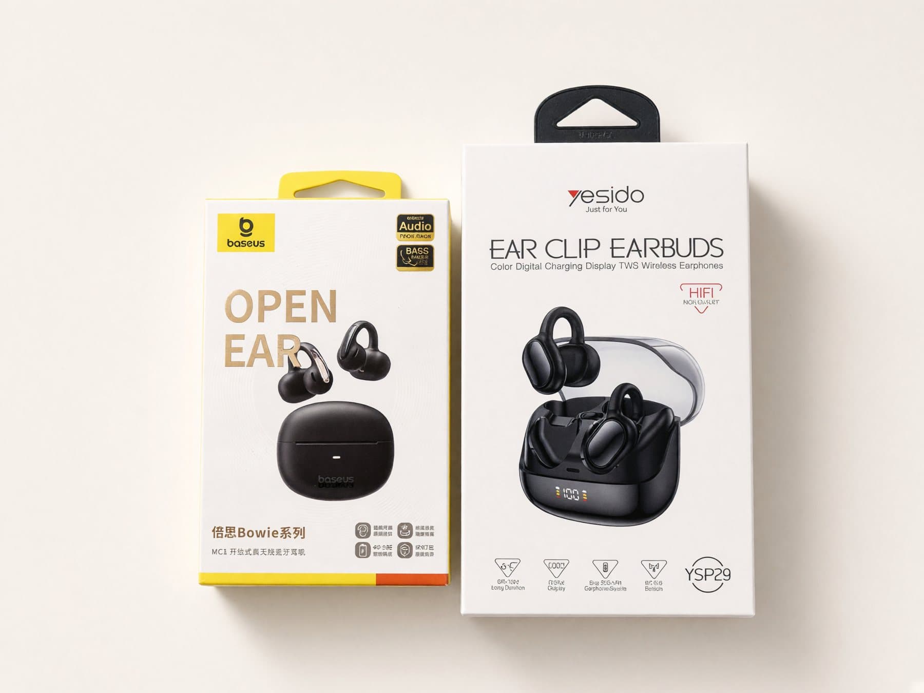 Open-ear wireless earbuds